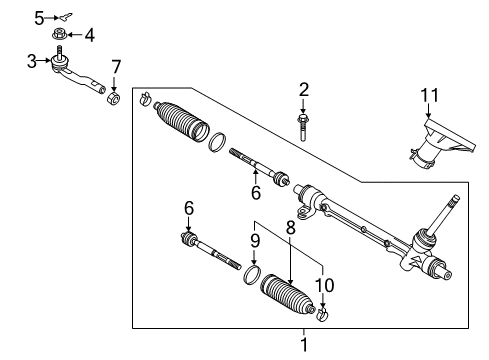 2017 Toyota Yaris iA End Sub-Assy, Steering Rack Diagram for 45503-WB001