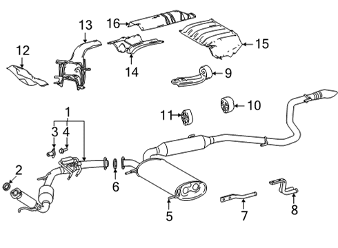 2022 Toyota Sienna Gasket, Exhaust Pipe Diagram for 17451-F0020