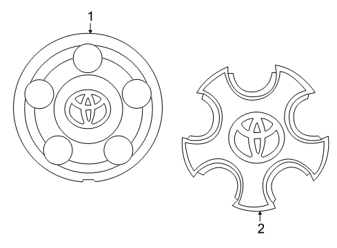 1999 Toyota RAV4 Wheel Hub Ornament Sub-Assembly Diagram for 42638-42010