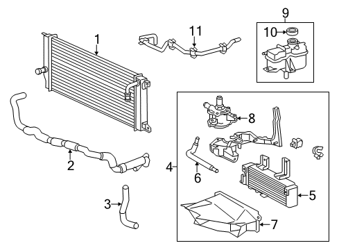 2013 Toyota Highlander Inverter Cooling Components Diagram