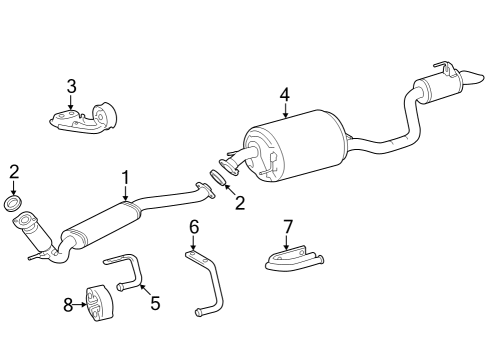 2023 Toyota Highlander Exhaust Components Diagram