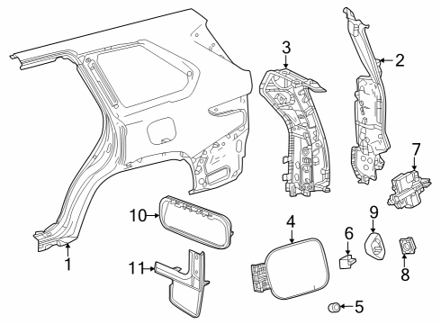 2024 Toyota Sequoia MUDGUARD, QUARTER PA Diagram for 76626-0C100