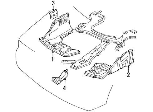 1988 Toyota Corolla Splash Shields Diagram 1 - Thumbnail