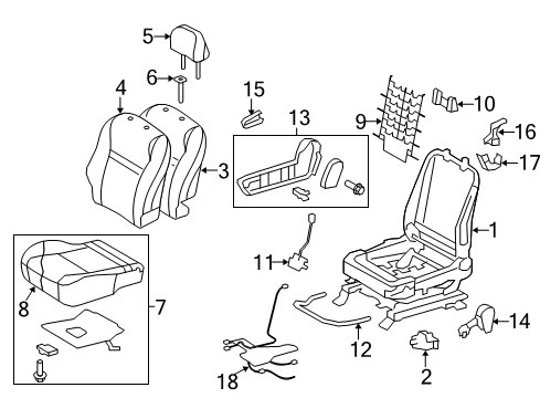 2011 Toyota Matrix Front Seat Back Cover, Right(For Separate Type) Diagram for 71073-0Z330-B1