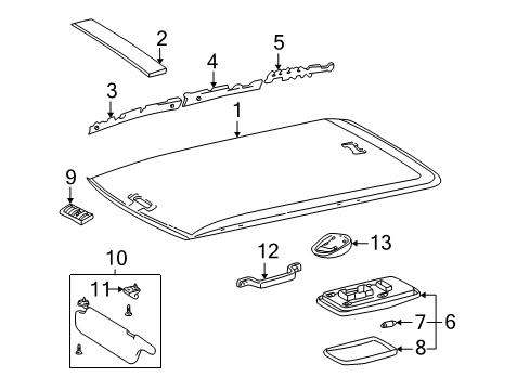 2002 Toyota RAV4 Headliner, Gray Diagram for 63310-42140-B0