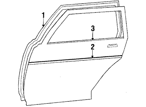 1986 Toyota Camry Weatherstrip, Rear Door, LH Diagram for 67872-32030