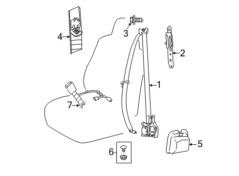 2019 Toyota Highlander Seat Belt Diagram 1 - Thumbnail