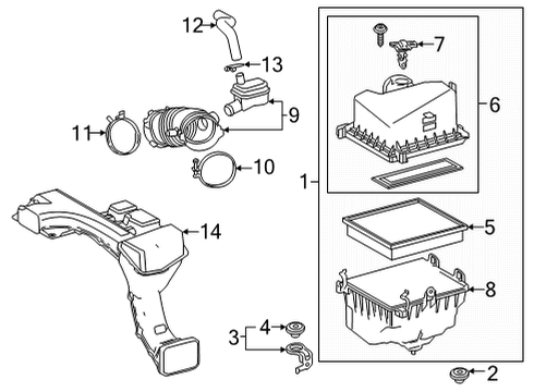 Cap Sub-Assembly, Air Cleaner Diagram for 17705-25050