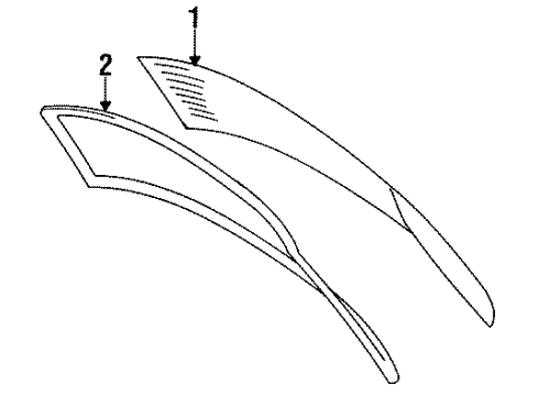 1991 Toyota Tercel Weatherstrip, Back Window Glass Diagram for 64812-16050