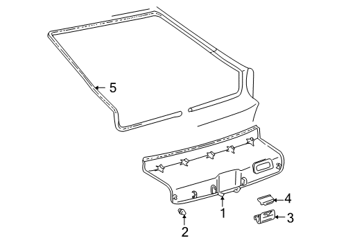 2002 Toyota Celica Interior Trim - Lift Gate Diagram