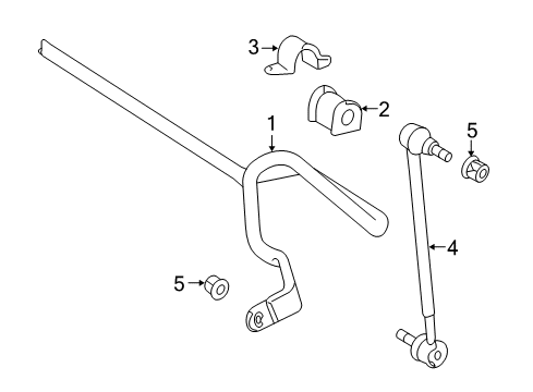 2013 Toyota Matrix Stabilizer Bar & Components - Front Diagram 2 - Thumbnail