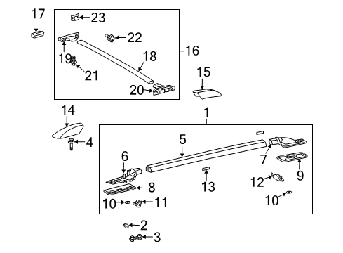 2009 Toyota 4Runner Cushion, Roof Rack Leg, Rear RH Diagram for 63488-35010