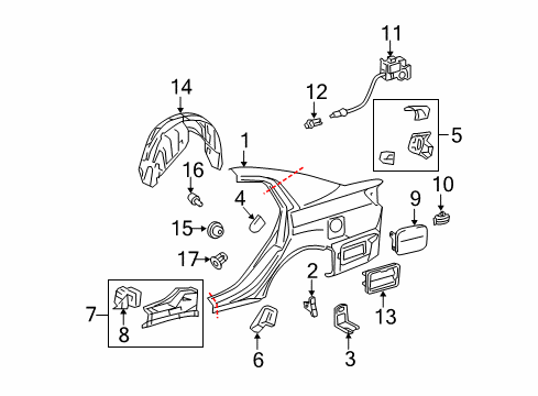 2012 Toyota Avalon Panel, Quarter, RH Diagram for 61611-AC030