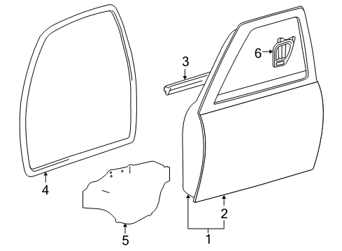 2010 Toyota Tacoma Plate, Front Door Inside Panel, RH Diagram for 67443-04030