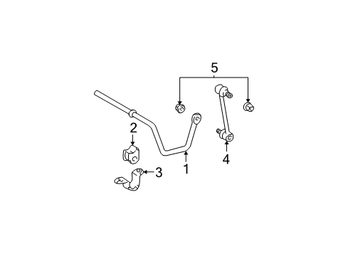 2006 Toyota Highlander Rear Suspension Components, Lower Control Arm, Stabilizer Bar Diagram 4 - Thumbnail