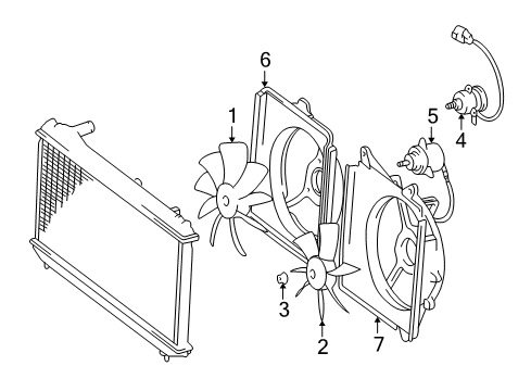 2002 Toyota Avalon Cooling System, Radiator, Water Pump, Cooling Fan Diagram