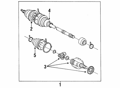 1992 Toyota MR2 Shaft Assembly, Front Drive, Right Diagram for 42340-17083