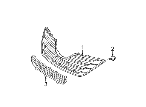 2008 Toyota Camry Radiator Grille Diagram for 53101-06180-B1