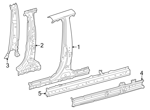 2023 Toyota Crown Center Pillar & Rocker Diagram