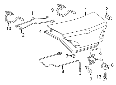 2012 Toyota Avalon Trunk, Body Diagram