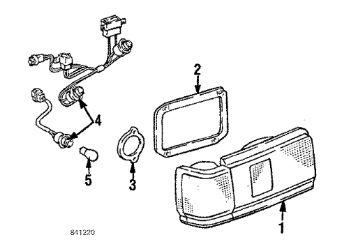 1986 Toyota Corolla Socket & Wire Sub-Assy, Rear Combination Lamp, RH Diagram for 81555-1A201