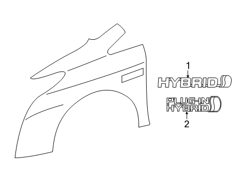 2012 Toyota Prius Plug-In Side Panel Emblem Diagram for 75374-47120