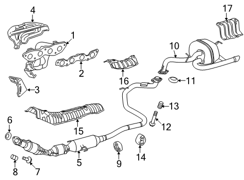 2014 Toyota Yaris Exhaust Manifold Diagram for 17141-21210