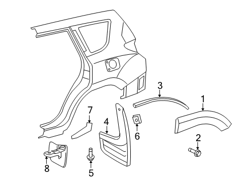 2011 Toyota RAV4 Plate, Rear Wheel House Diagram for 65631-0R010