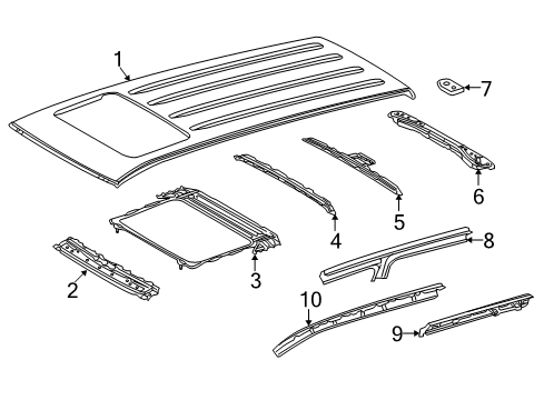 2021 Toyota Land Cruiser Roof & Components Diagram