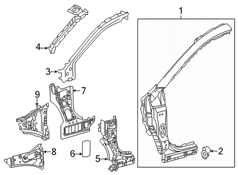 2021 Toyota Venza Hinge Pillar Diagram