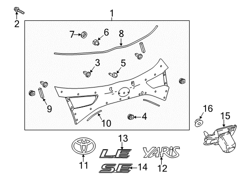 2018 Toyota Yaris Symbol Emblem Diagram for 75431-0D120