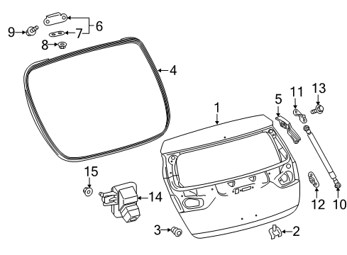 2016 Scion iM Back Door Stay Assembly Right Diagram for 68950-12540