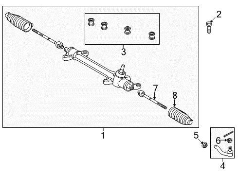 2014 Toyota Corolla Steering Gear Assembly Diagram for 45510-02490