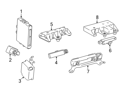 2019 Toyota Sienna Antenna Assembly, Indoor Diagram for 899A0-08010