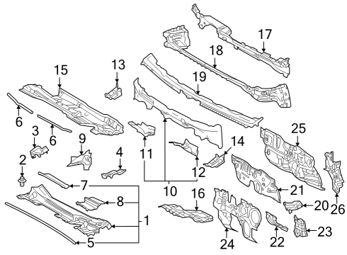 2023 Toyota Prius COWL UPR SUB-ASSY Diagram for 55703-47080