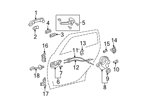 2005 Toyota Matrix Rear Door Lock Assembly, Right Diagram for 69050-0E010