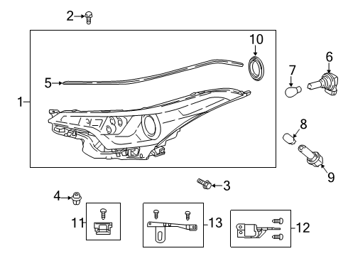 2019 Toyota C-HR RETAINER, HEADLAMP P Diagram for 81193-10020