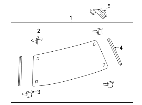 2008 Toyota Land Cruiser Lift Gate - Glass & Hardware Diagram