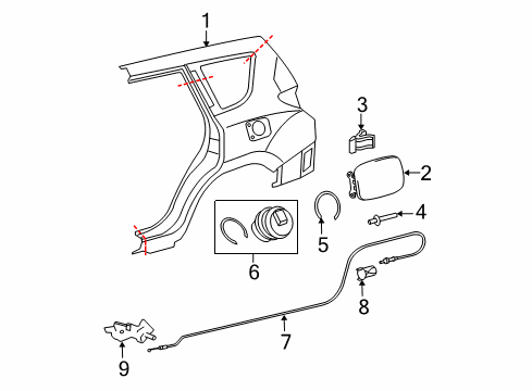 2011 Toyota RAV4 Cable Sub-Assembly, Fuel Diagram for 77035-0R010