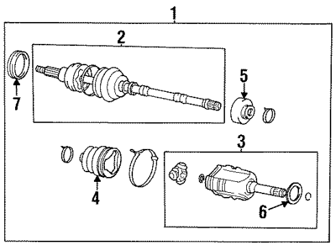 1995 Toyota Tercel Drive Axles - Front Diagram