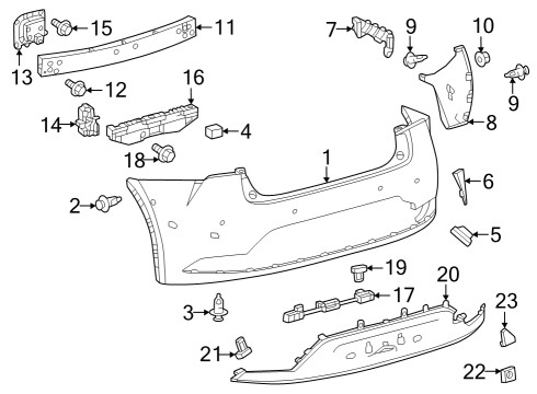 2023 Toyota Prius Bumper & Components - Rear Diagram