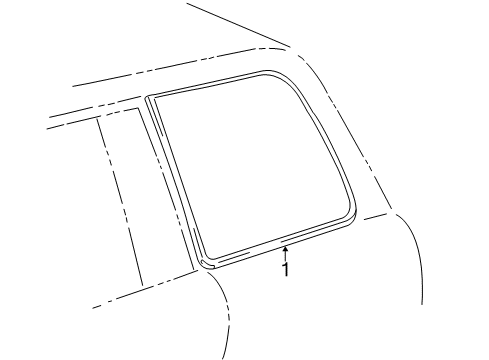 2000 Toyota RAV4 Quarter Panel - Glass & Hardware Diagram