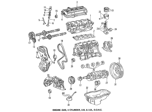 1992 Toyota Camry Piston Sub-Assy, W/Pin Diagram for 13101-74130-03