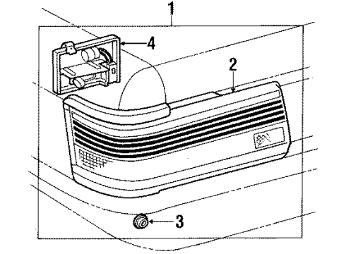 1991 Toyota Camry Socket & Wire Sub-Assy, Rear Combination Lamp, RH Diagram for 81555-03020