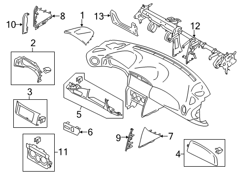 2015 Scion FR-S Cluster & Switches, Instrument Panel Diagram 3 - Thumbnail