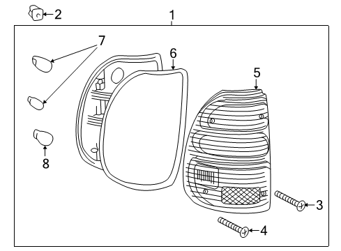 2004 Toyota Tacoma Lens, Rear Combination Lamp, LH Diagram for 81561-04060