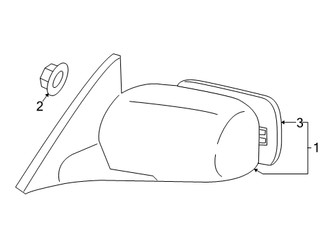 2006 Toyota Solara Outer Rear View Mirror Sub Assembly, Left Diagram for 87961-AA120