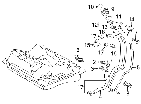 2002 Toyota Prius Bracket, Fuel Filler Opening Lid Lock Diagram for 77371-47010