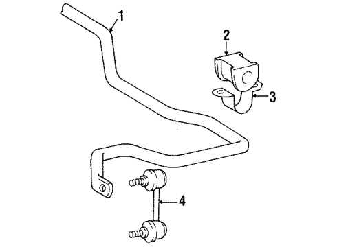 1986 Toyota Celica Stabilizer Bar & Components - Front Diagram