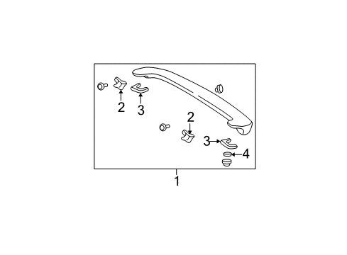 2001 Toyota RAV4 Spoiler, Rear Diagram for 76871-42030-G0